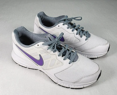 Nike Downshifter 6 Shoes Women's 9 White/Purple Running Lace Up 684765-150 - Image 1 of 4
