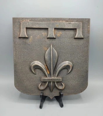Fleur de Lys plaque en fonte - Photo 1/3
