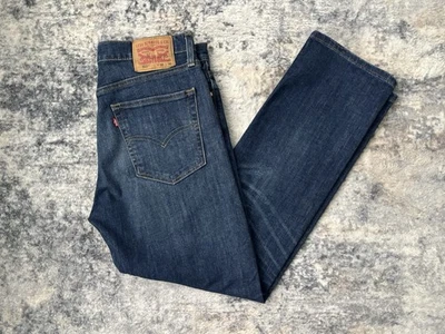 Pantalones de mezclilla Levis 513 para hombre 33x30 azules ajustados rectos tiro medio elásticos lavado oscuro Foto 1 de 4