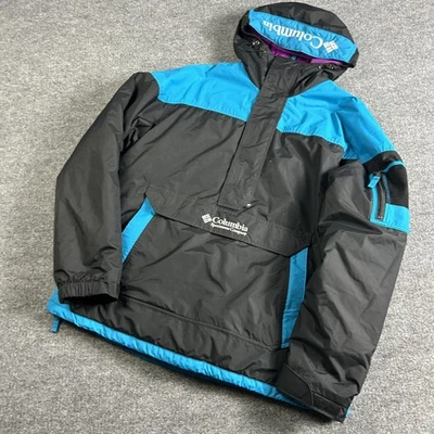 Columbia Jacket Mens XL Black Blue Pullover Anorak Hooded Ski Snowboard - Image 1 of 4