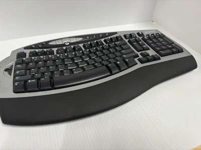 Microsoft Wireless Comfort Keyboard 4000 Black Silver keyboard only - Image 1 of 4