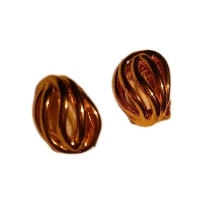 Christian Dior Vintage Años 80 Doble Nudo Ovalado Cuerda Enclavamiento Aro Clip, Pendientes Foto 1 de 4