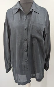 NEW* Debbie Morgan black Silk Blouse shirt UK 16 1953 - Picture 1 of 8