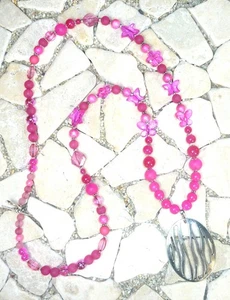 ★ Cadena Larga ★ HIPPIE BOHO IBIZA PEACE ★ ADORNO ★ Rosa ★ - Imagen 1 de 4
