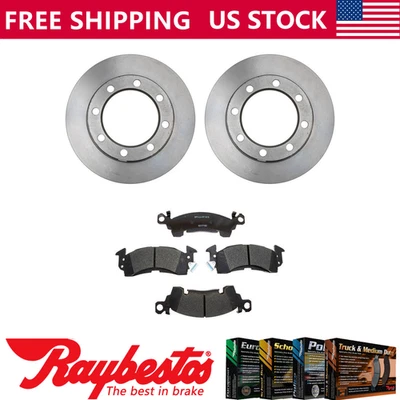 Front Brake Rotors + Ceramic Brake Pads Set For 1971-1974 Chevrolet K20 Pickup - Image 1 of 4
