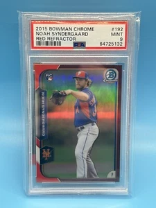 2015 Bowman Chrome Red Refractor Noah Syndergaard #192 5/5 - PSA 9 Mint - Picture 1 of 2