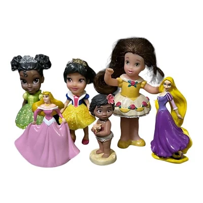 Disney Princess Figure Cake Topper Aurora Belle Snow White Tiana Moana Rapunzel - Image 1 of 4