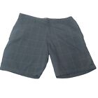 Oneill Shorts Mens Size 40 Blue Gray Plaid Polyester Viscose Blend Flat Front