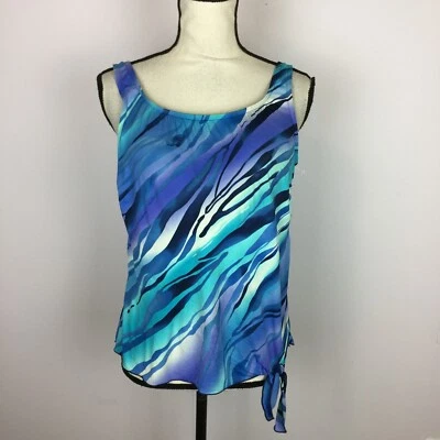 Maxine Of Hollywood купальный топ танкини размер 12 женский синий боковой галстук с легкой подкладкой - Изображение 1 из 4