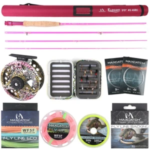 Women's Elegant Pink 2wt/5wt Medium-Fast Action Fly Fishing Rod Combo - Picture 1 of 12