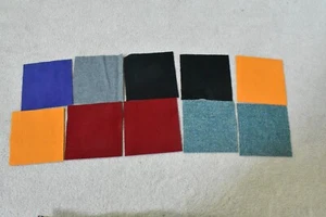 10 Pieces, 6" x 6" Wool Squares, 100% Wool, P03 - Picture 1 of 7