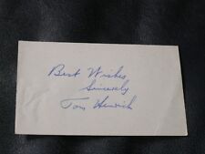TOMMY TOM HENRICH Autographed Index Card JSA Auction Certified 