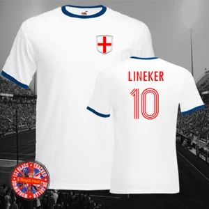 Camiseta Inglaterra Lineker Fútbol Ringer Retro Copa del Mundo Euros Regalo - Imagen 1 de 1