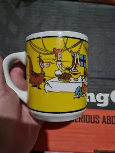 The Flintstones Hanna Barbera 1980’s Vintage Retro Coffee Mug Brown Graphic - Picture 1 of 7