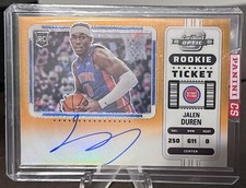 2022/23 Contenders Optic Jalen Duren Rookie Ticket Variation Auto 1/25 Orange 