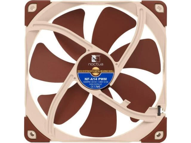 Ventilador silencioso premium Noctua NF-A14 PWM 140 mm - marrón/beige Foto 1 de 1