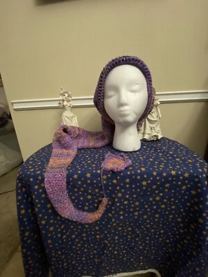 Disfraz de ganchillo púrpura sombrero de elfo/renfaire - hecho a mano Foto 1 de 4