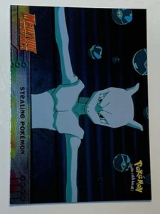 1999 Topps Pokemon Movie Edition #27 Stealing Pokemon Silver Foil Blue Logo (B) - Picture 1 of 2