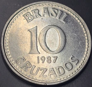 1987 Brazil 10 Cruzados KM# 607 US SELLER COMBINED SHIPPING REFUND - Picture 1 of 2
