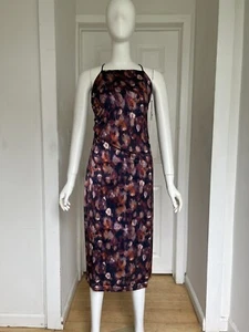 RRP$320 JASON WU Midi Pencil Midi Dress Size XS Brown Spaghetti Straps Tie Dye - Picture 1 of 14