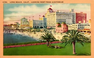 Postcard Long Beach California looking west from auditorium - Picture 1 of 2
