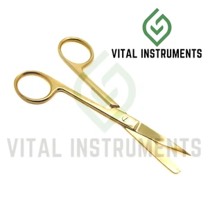 Operationsschere scharf-stumpf 4,5" voll gold gerade chirurgisches Instrument - Bild 1 von 1