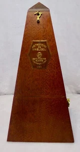 Madera Metrónomo de Maelzel de colección hecha por Seth Thomas Clock Co. EE. UU. funciona. Caja - Imagen 1 de 16