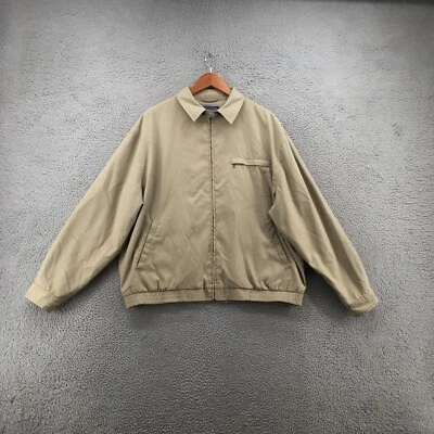 Pendleton Bomber Jacket Mens XL Beige Zip Up Collared Dolman Sleeve Front Pocket - Image 1 of 4