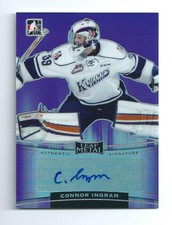 2014-15 CONNOR INGRAM ITG LEAF METAL HOCKEY PURPLE AUTHENTIC SIGNATURE CARD /15
