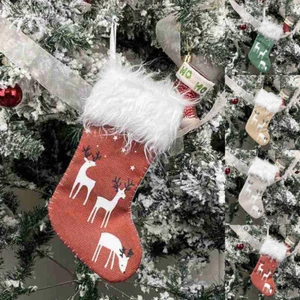 Christmas Gift Sack Stockings Candy Storage Pouch Hanging Xmas Tree Bag Decor - Picture 1 of 16