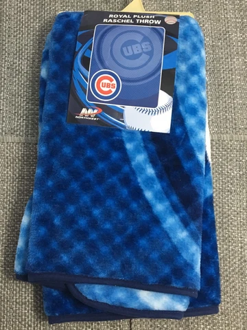 CHICAGO CUBS MLB ROYAL PLUSH RASCHEL THROW BLANKET 50"x60" 100% POLYESTER Cover