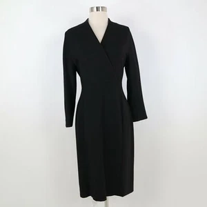 MM.LaFleur Tuxedo Sheath Dress The Pamela 4 NEW Black Wool V-Neck Career $325 - Picture 1 of 11