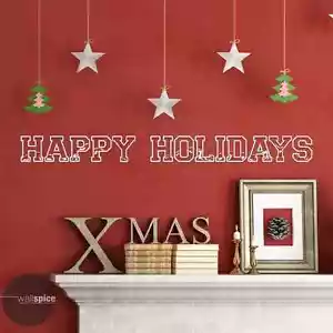 Happy Holidays Vinyl Wall Decal Sticker - Picture 1 of 3