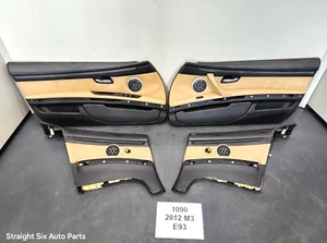 ✅08-13 OEM BMW E93 M3 Convertible Front Rear Door Card Panels Leather SET Bamboo - Picture 1 of 18