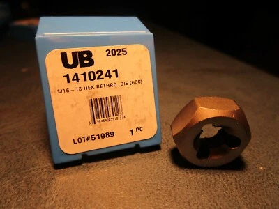 5/16"-18 Chromium Steel Bright Finish UNC, Hexagon Rethreading Bolt Die - Image 1 of 2