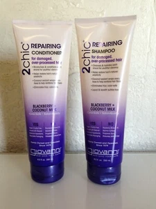 Giovanni 2Chic Repairing shampoo & Conditioner, Blackberry & Coconut 8.5 fl oz - Picture 1 of 4
