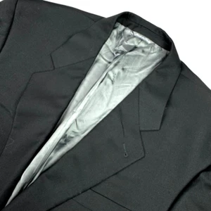Zanella Men's 100% Wool 2-Button Blazer Black • Italy • 42L - Picture 1 of 11