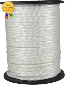 Carrete de 500 pies de poliéster Dacron blanco de 1/4 pulgada trenza sólida uso industrial - Imagen 1 de 12