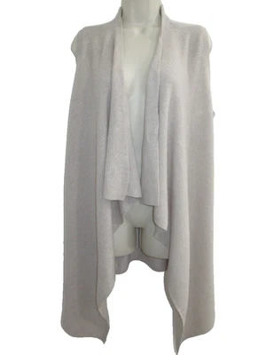 Cárdigan chaleco abierto sin mangas beige cachemir 100 % 2 capas Nanette Lepore talla M Foto 1 de 4