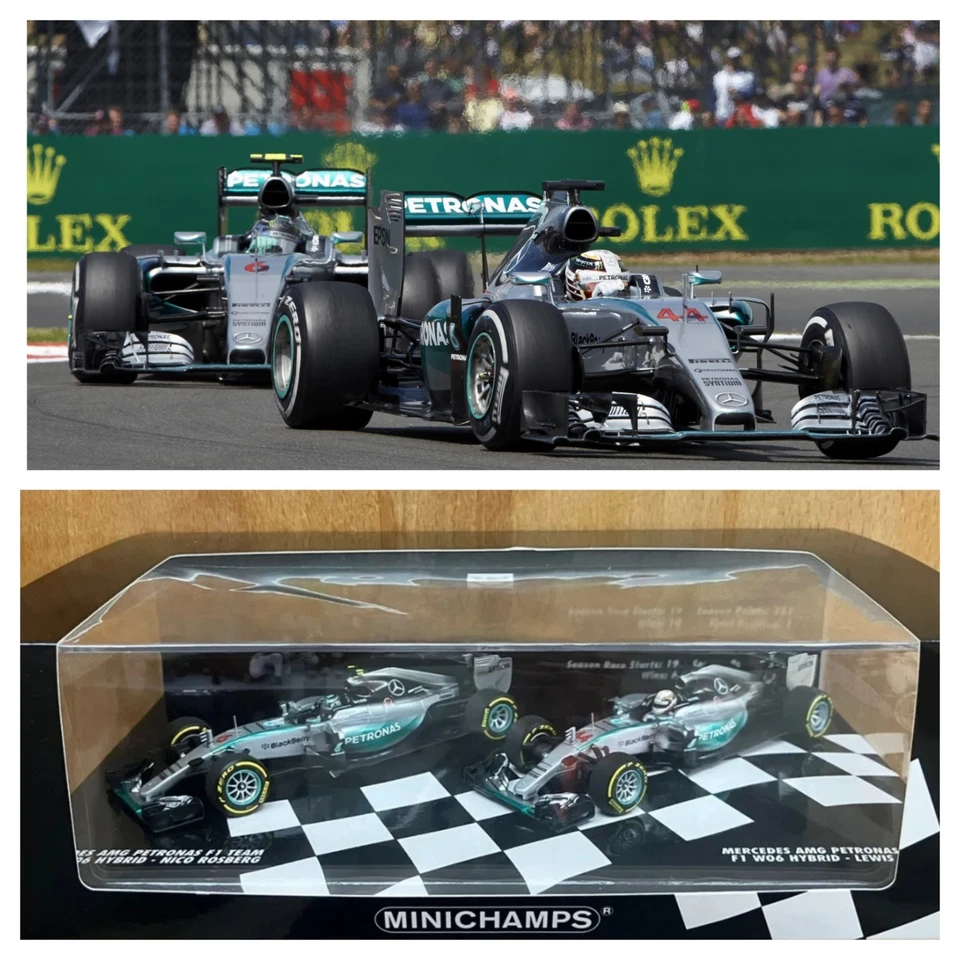 1/43Hamilton / Rosberg 2015 Constructors Champions Mercedes W06 Minichamps - Image 1 of 1
