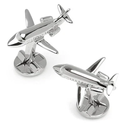 Sterling Private Jet Cufflinks - Image 1 of 4