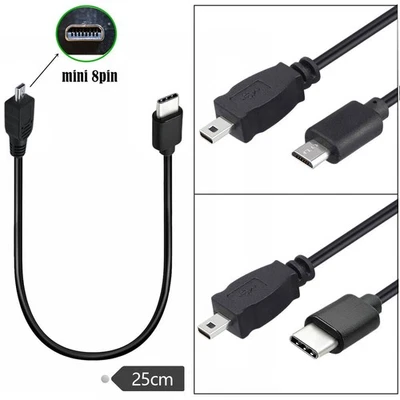 Cable Mini USB 8Pin a Tipo-C/Micro USB OTG para Cámara Nikon Pannisonic DSLR - Imagen 1 de 4