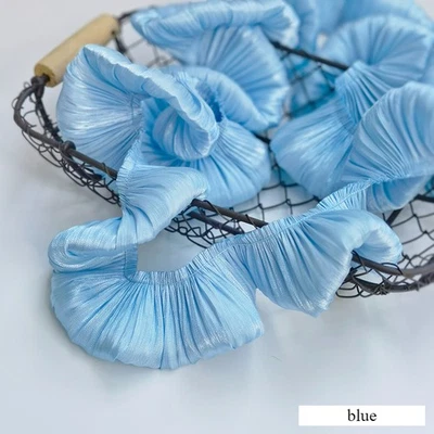 5 M 5cm Width Frilly Shiny Double-layer Trim Satin Pleated Edge DIY Accessories - Image 1 of 4