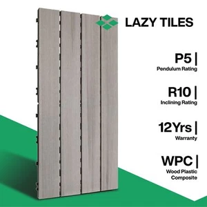 Interlocking Floor Tile - Indoor & Outdoor Tile - WPC Wood Decking Tile - Beach - Picture 1 of 9