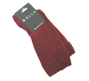 B. Ella Ladies 86% CASHMERE Crew Socks Moda Speckled Burgundy - NEW - Picture 1 of 1