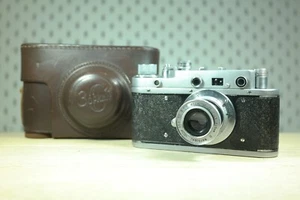 1956 KMZ ZORKI-S ( Zorki-C) + INDUSTAR-22 50/3.5 + leather case, M39 LTM Leica - Zdjęcie 1 z 17