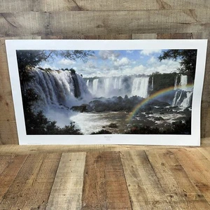 Larry Dyke Misty Paradise Water Falls Signed 38/100 Limited Addition 37-1/2 X 21 - Picture 1 of 12