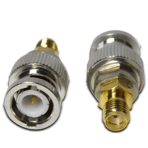 2x BNC Male Plug to SMA Female Socket RF Adaptor- Inter series UK Seller - Picture 1 of 5