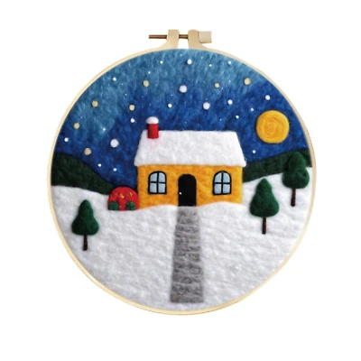 Snowscape DIY Needle Felting Kit, Snow View Winter Scene Felted For Beginners - Image 1 of 4