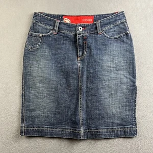 Ecko Red Skirt Size 9 Blue Denim Zipper Heavenly Jean Skirt Mini Vintage Y2K - Picture 1 of 11